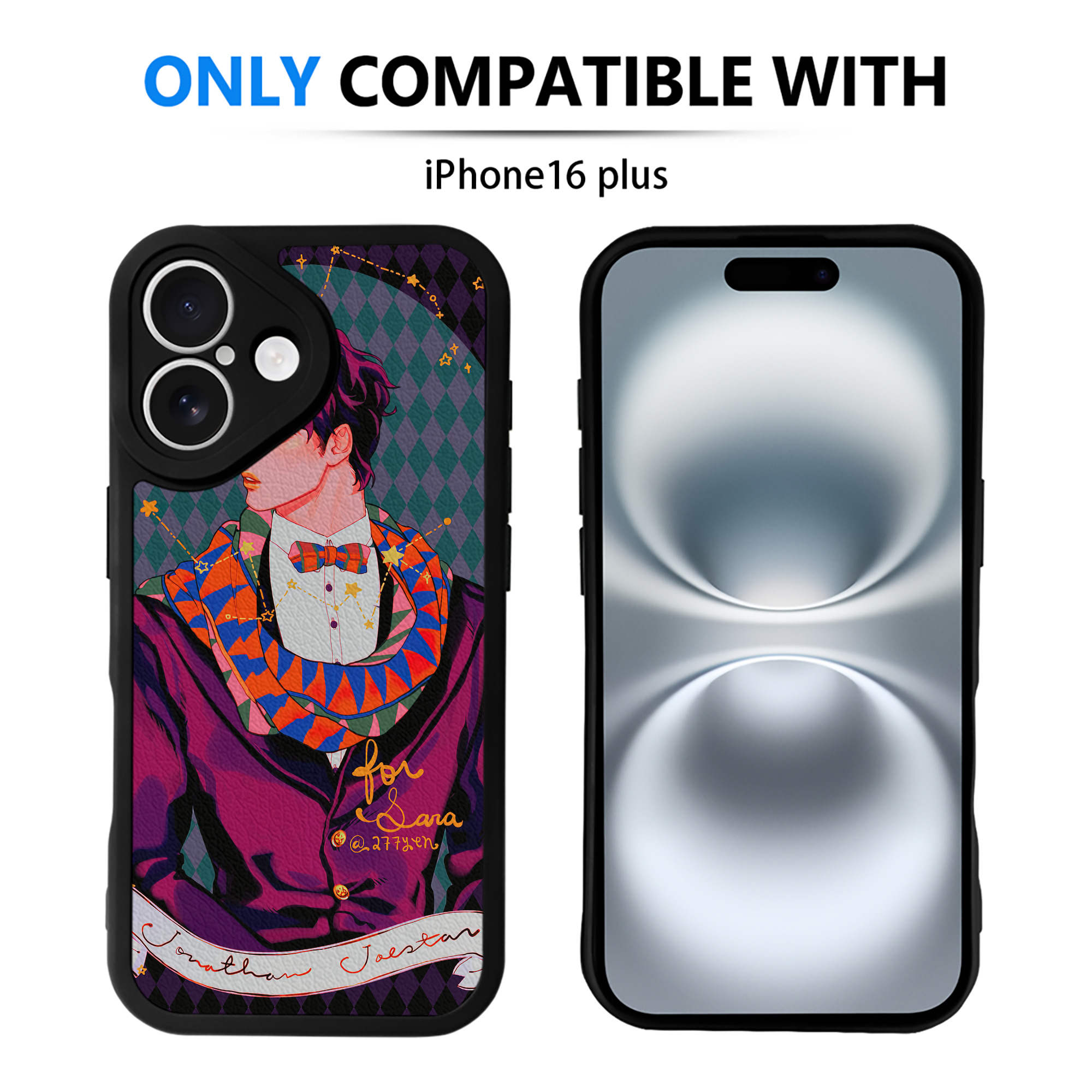 （画像用） ジョジョの奇妙な冒険 JoJo's Bizarre Adventure 【iPhone 16シリーズ対応】シリコンスマホケース（レザー調） 材質：シリコン